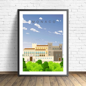 Monaco travel print , Monaco Poster