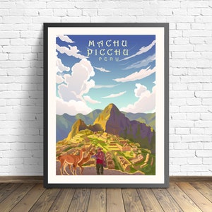 Machu Picchu Travel Print , Peru Poster
