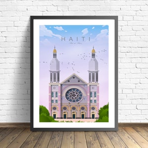 Haïti Travel print , Affiche de voyage Port-Au-Prince