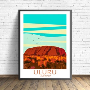 Uluru Reisedruck , Ayers Rock Poster , Australien Kunstdruck