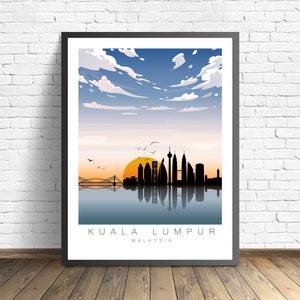 Kuala Lumpur Travel Print , Malaysia Poster