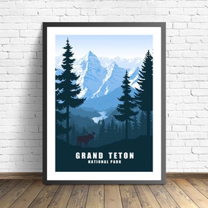 Grand Teton National Park  travel print  | Wyoming Poster