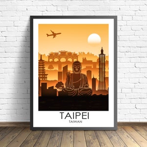 Taipei Poster , Taiwan print , Reizen Poster