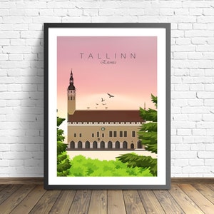Tallinn Travel Print , Estonia Poster