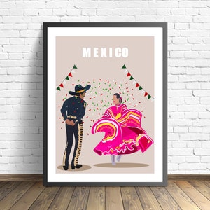 Mexico Print | Mexican Folk Dance | New Mexico Poster