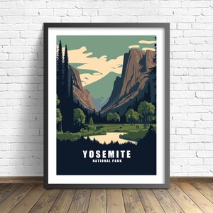 Yosemite National Park Travel Poster , California Print , Yosemite Wall art
