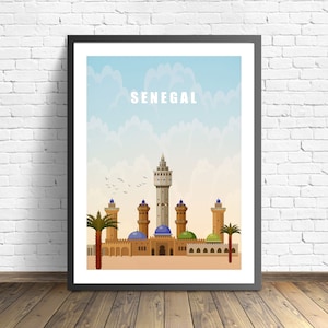 Senegal Reise Poster, Afrika Print