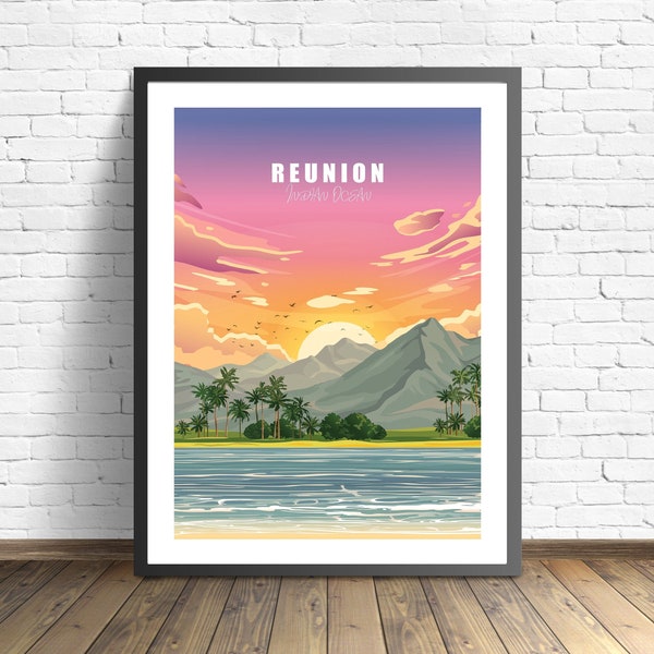| d’impression de l’île de la Réunion affiches de l’océan Indien | Affiche de voyage