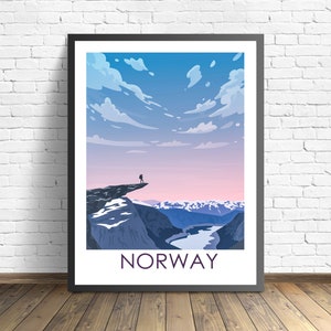 Norway Travel Poster  | Trolltunga Print