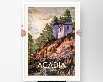 Acadia National Park Print | Maine  Poster | Yukon Travel Poster