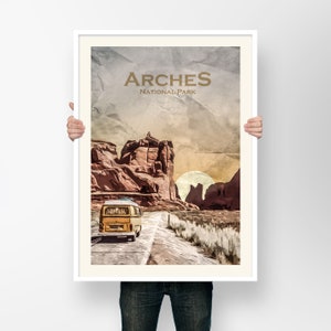 Arches National Park Poster di viaggio , Utah Print