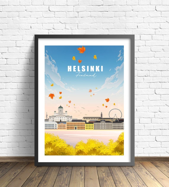 Helsinki Poster Finland Print Travel Poster Etsy
