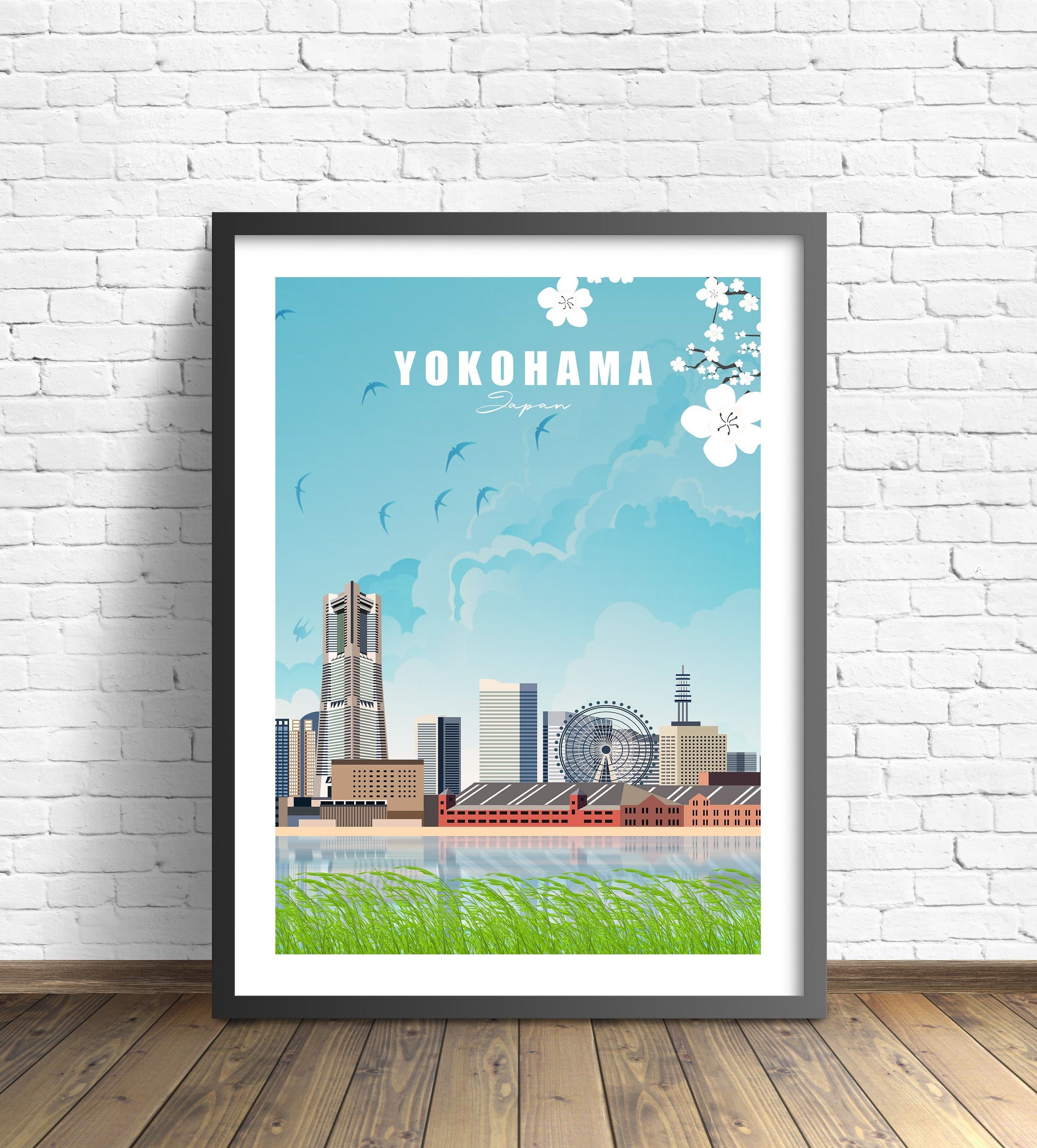 Yokohama Poster | Japan Print | Travel Poster - Etsy