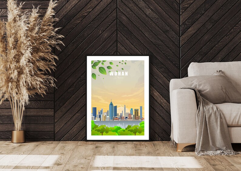 Cartel de viaje a Wuhan, China Print imagen 8