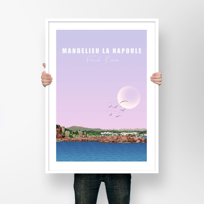 Mandelieu-la-Napoule Print , French Riviera Poster , France travel poster image 2