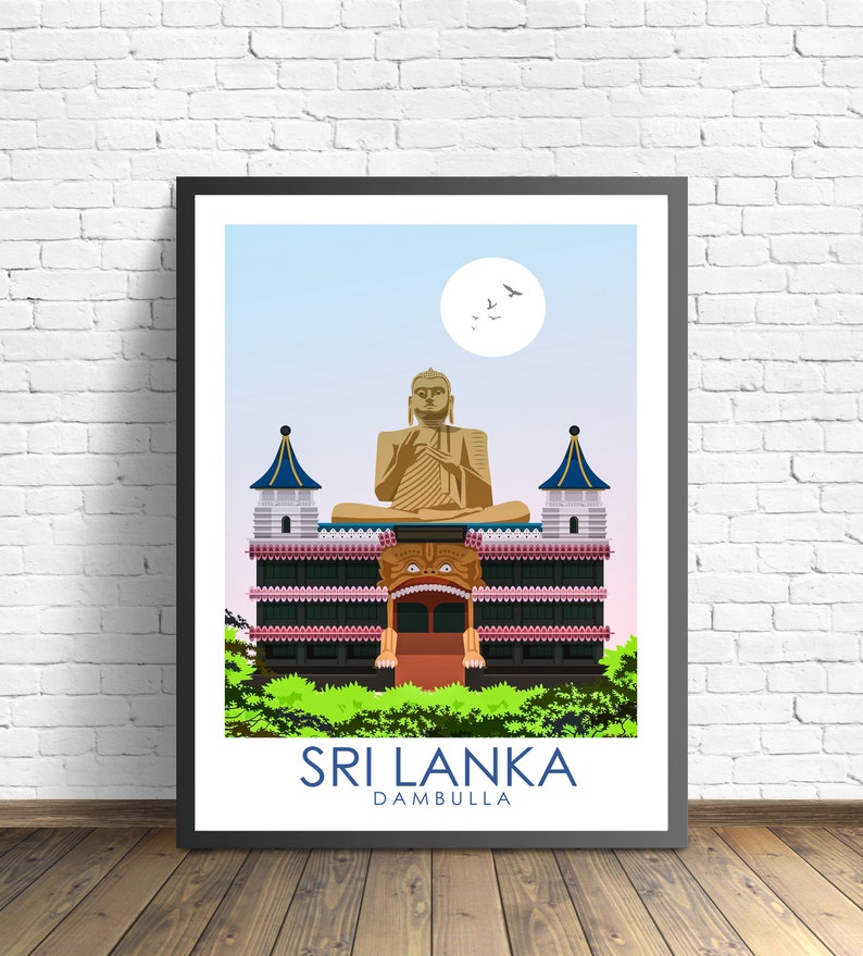 Sri Lanka Travel Print , Affiche Dambulla image 1