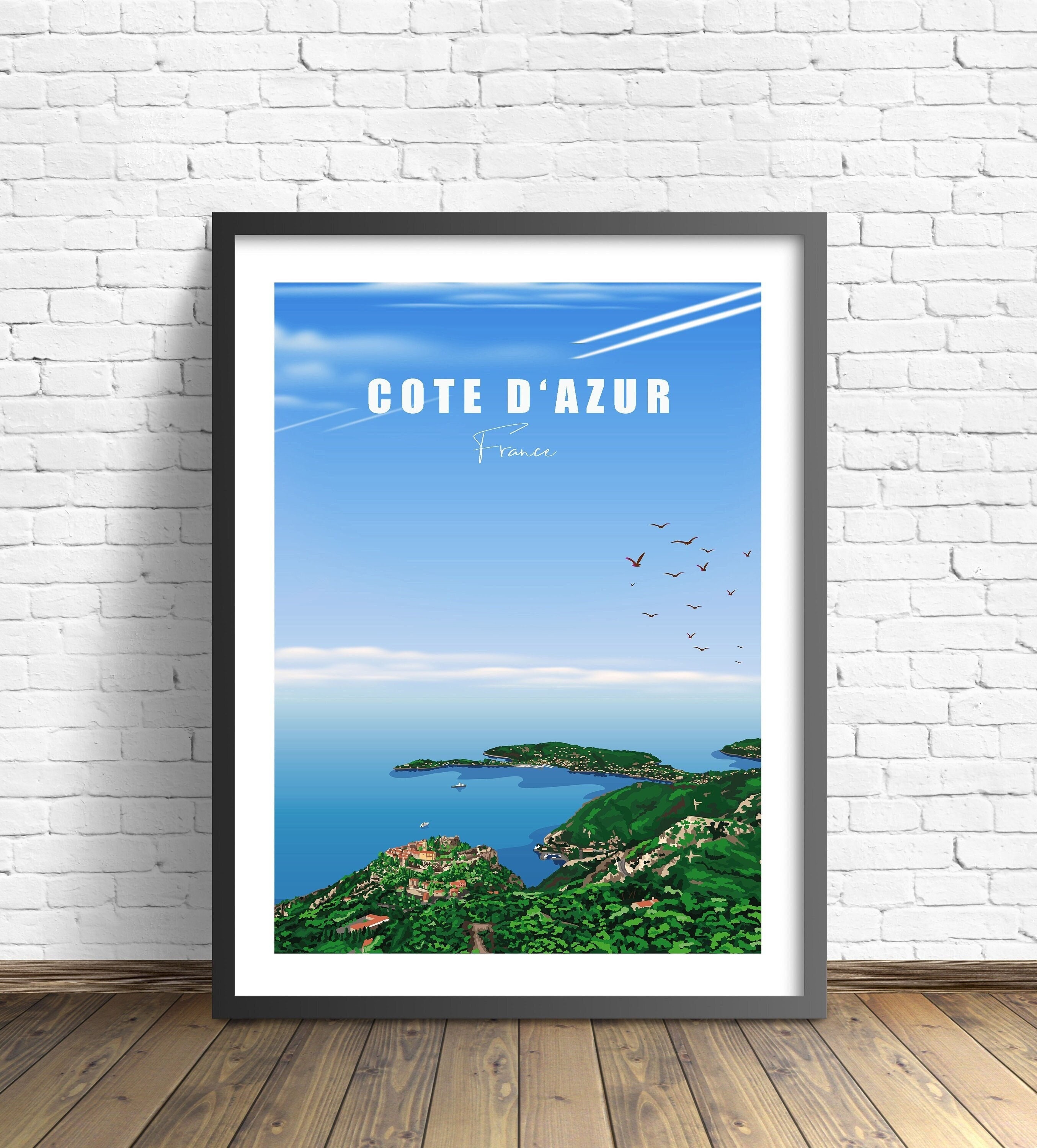 Cote D'azur Travel Print , French Riviera Poster - Etsy