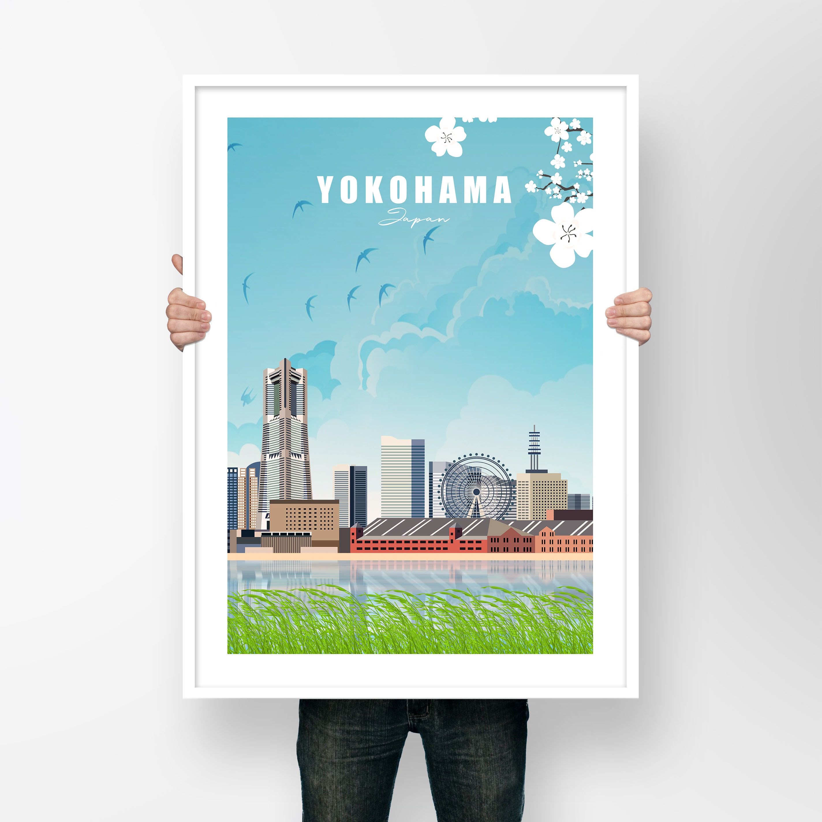 Yokohama Poster | Japan Print | Travel Poster - Etsy