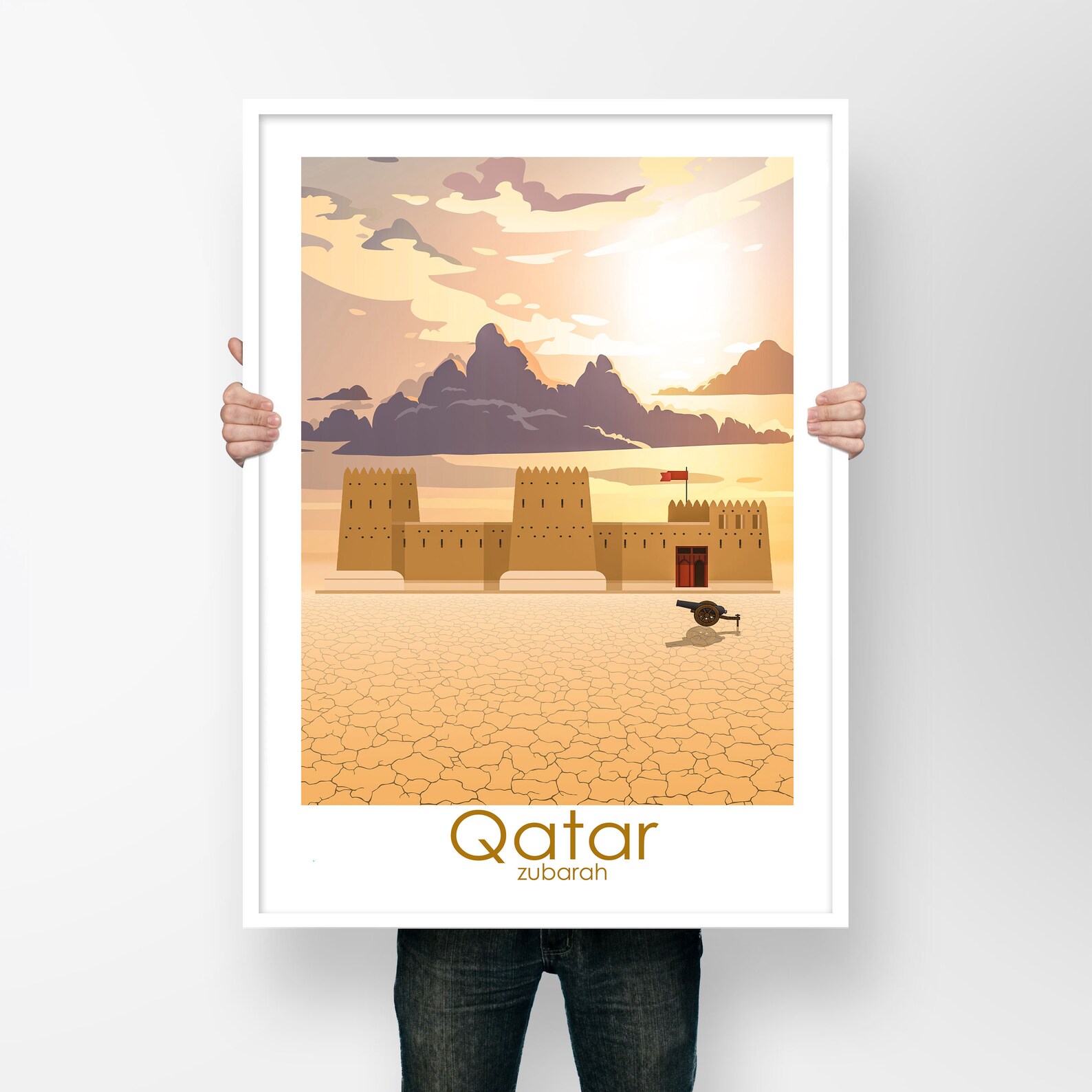 Qatar Zubarah Travel Print Qatar Travel Poster Qatar Etsy