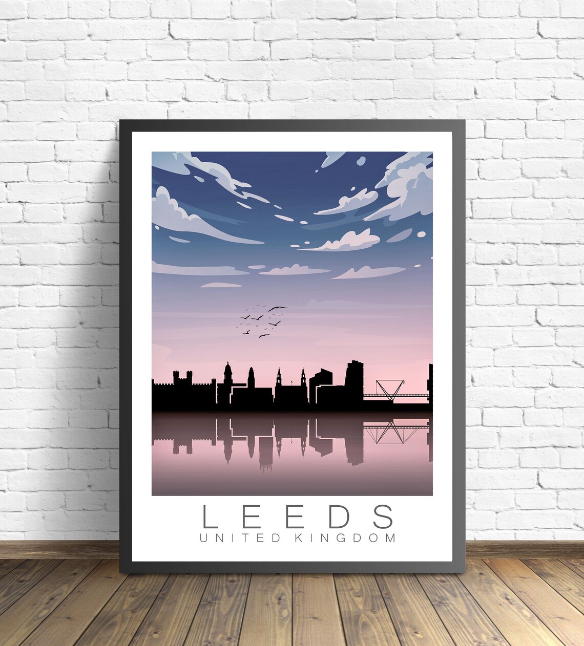 Leeds RoyaumeUni Travel Poster Art Print Leeds Travel Print Etsy