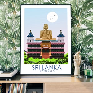 Sri Lanka Travel Print , Affiche Dambulla image 3