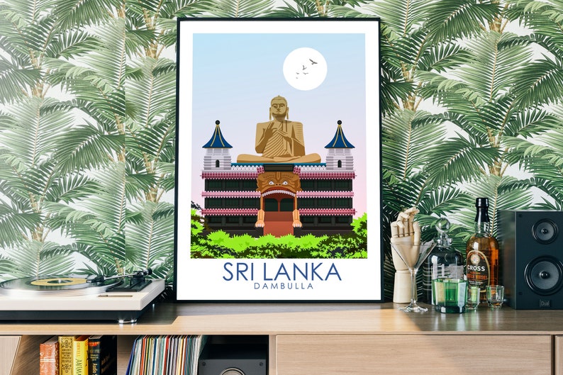 Sri Lanka Travel Print , Affiche Dambulla image 3