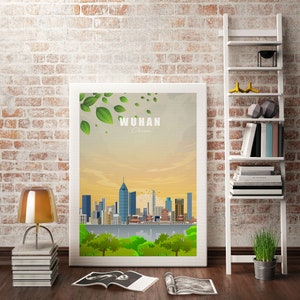 Cartel de viaje a Wuhan, China Print imagen 3