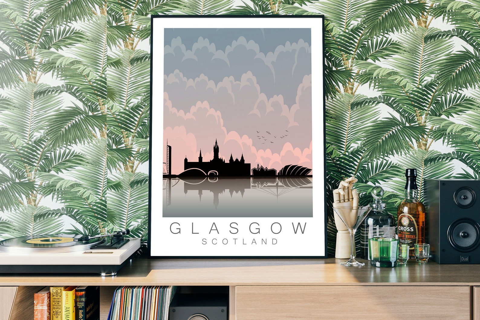 Glasgow Travel Poster Print Glasgow Travel Gift Glasgow Etsy