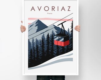 Avoriaz Ski Resort Poster , French Alps Print , Avoriaz Trave wall art