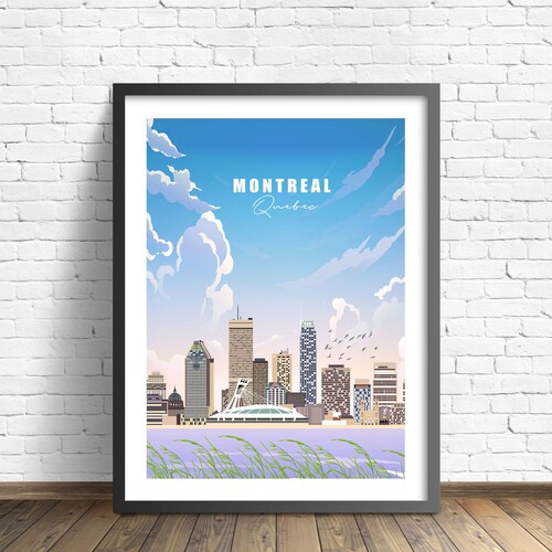 Montreal Poster Travel Art Print Vintage Style Poster Etsy