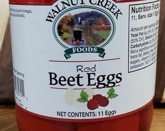 Red Beet Eggs Pickled 11 eggs