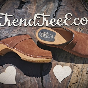 New Medical Wooden Clogs / Natural and Eco Handmade Clog / Moccasins for Woman / Gift Shoes / Brown Mules / High Heel / Trend Tree