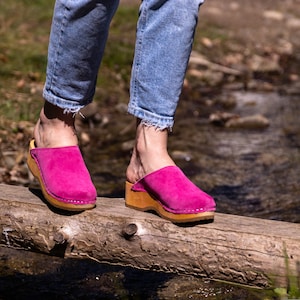 Comfortable Handmade Wooden Clogs - Foot Arch Support - Sweat-Absorbent - Suitable for Medium and Wide Feet - Certified - Non-Slip Sole