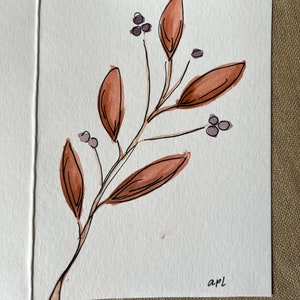 Cartão de aquarela pintado à mão