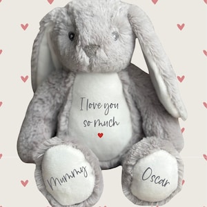 Personalized Valentine&#39;s Bunny: Custom Name Plush Keepsake