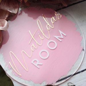 Personalised Children’s name bedroom sign baby name acrylic plaque sign kids name door made to order announcement new baby baby shower