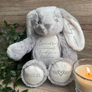Miscarriage Gift personalised teddy, Baby Loss Keepsake, Still Born Memorial Teddy Bear, Angel Baby, Remembrance Sympathy Gift, Memory Teddy image 1