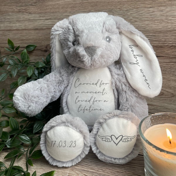 Fehlgeburt Geschenk personalisierter Teddybär, Baby-Verlust-Andenken, noch geborener Teddybär-Erinnerung, Engel Baby, Erinnerung Sympathiegeschenk, Gedächtnis-Teddy