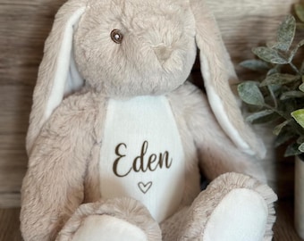 Lapin personnalisé, cadeau nouveau-né, peluche personnalisée, cadeau pour enfant