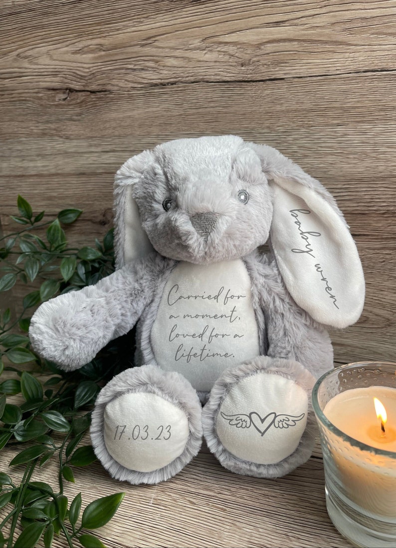 Miscarriage Gift personalised teddy, Baby Loss Keepsake, Still Born Memorial Teddy Bear, Angel Baby, Remembrance Sympathy Gift, Memory Teddy image 1