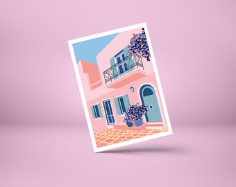 Postkarte PINK HOUSE