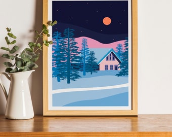 SNOW gedruckte Illustration