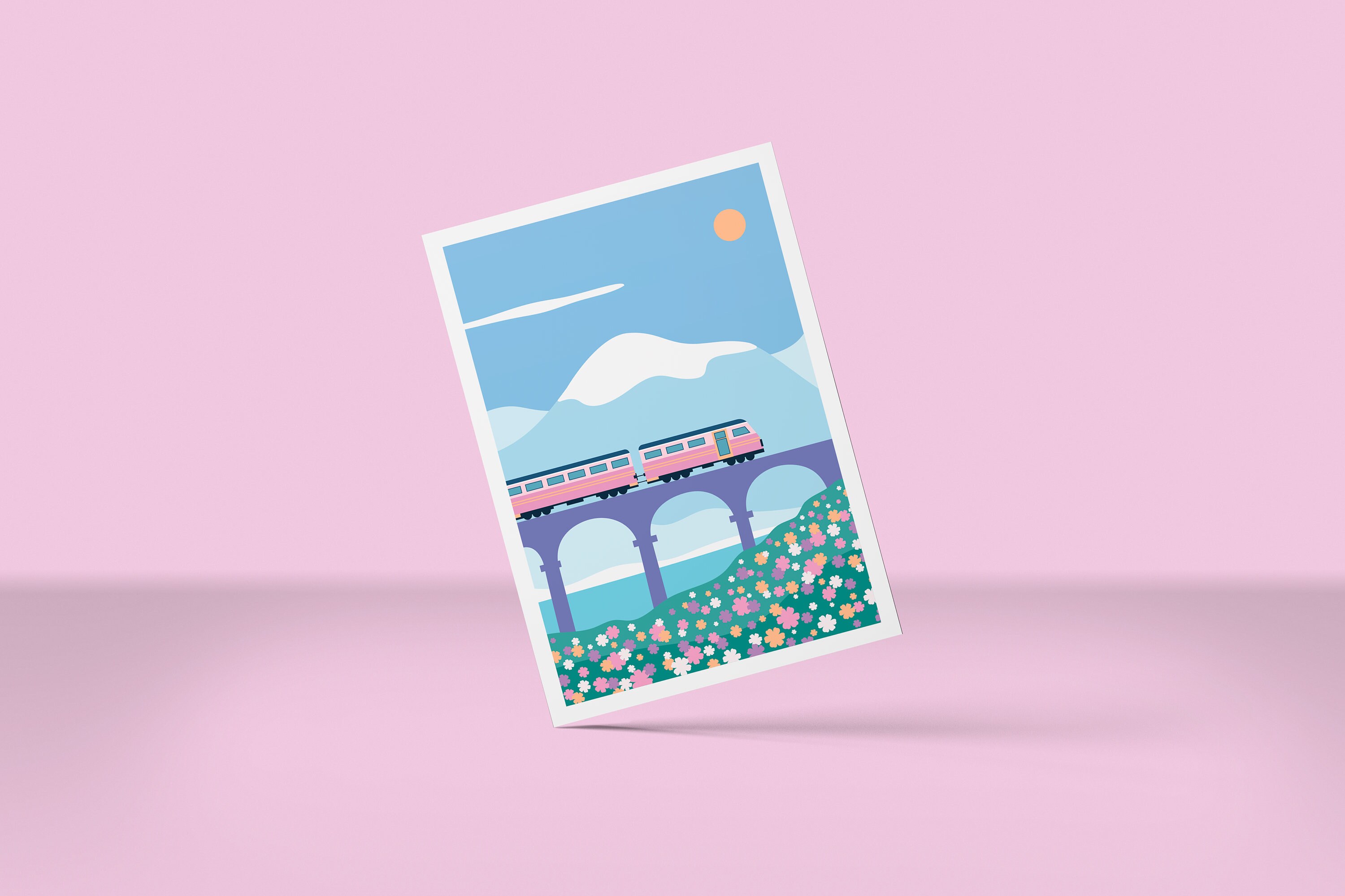 SWISS TRAIN postcard