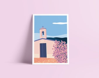 Gedruckte Illustration der griechischen Kirche