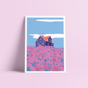 Gedruckte Illustration des BLAUEN HAUSES