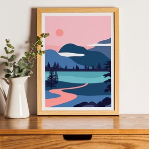 Ilustración impresa PAISAJE MONTAÑAS