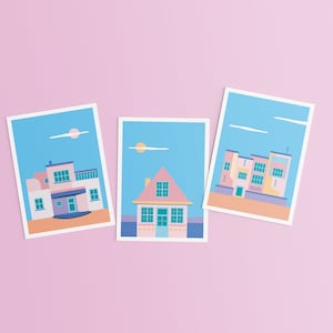 Lot de 3 cartes postales imprimées - "Architectures"