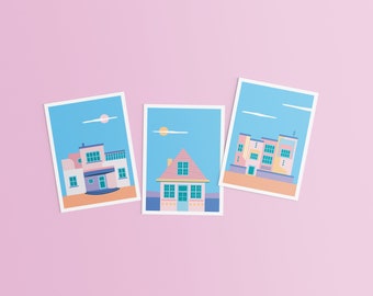 Set of 3 printed postcards - "Architectures"