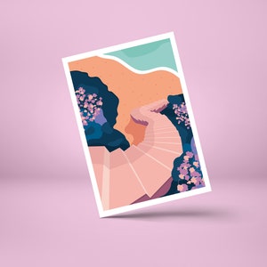 Postkarte TREPPEN AM MEER