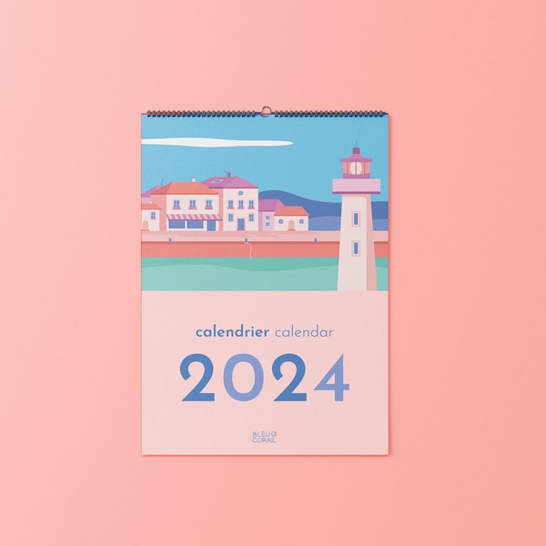 Calendrier mural 2024 + 1 carte postale